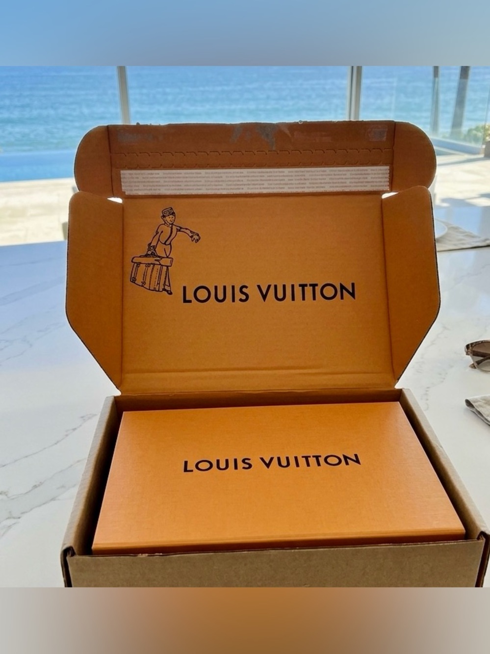 Authentic Louis Vuitton Signature Orange Textured Gift Box Approx.11” x 7” x 3” - Picture 2 of 12